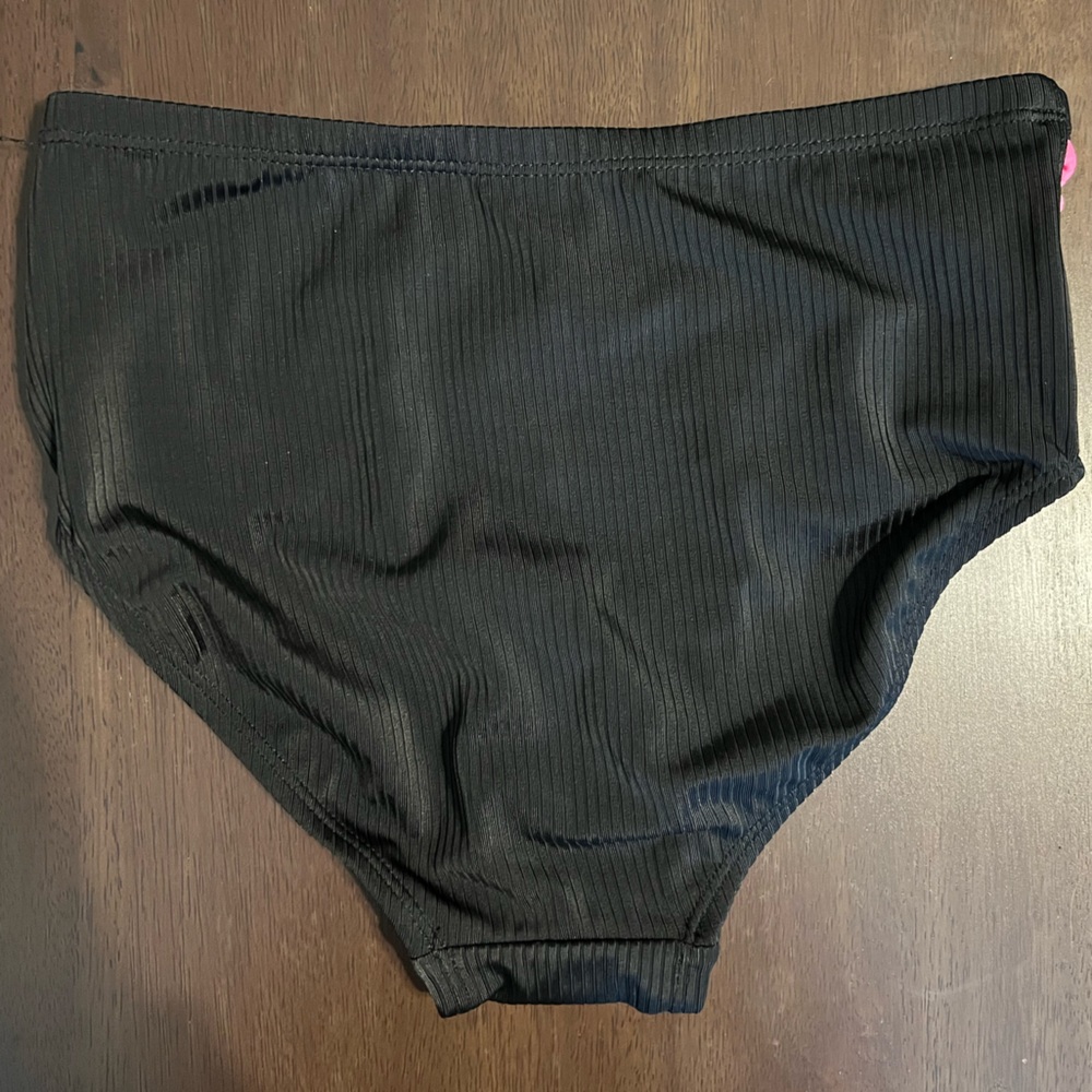 NWT Justice Girls Black 2 Piece Lace Up Swimsuit w/ Colorful Straps! M (10). - Picture 8 of 10